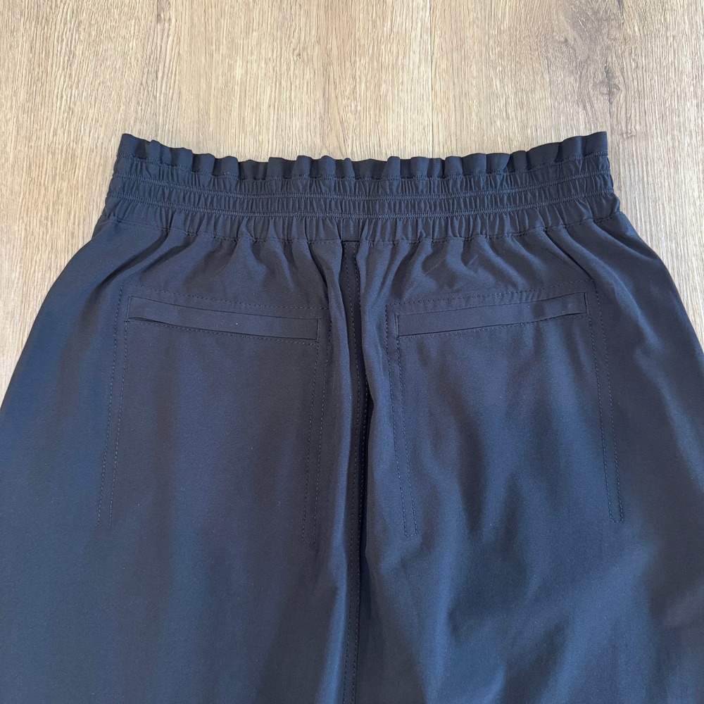 Athleta Savannah Skirt Black Smocked Paperbag Waist Midi Side Slits Womens XS - Picture 9 of 9